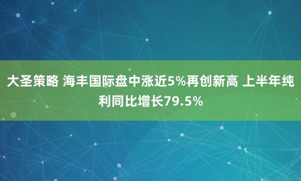 大圣策略 海丰国际盘中涨近5%再创新高 上半年纯利同比增长79.5%